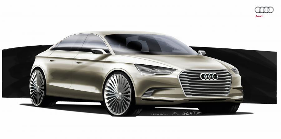 Эскиз Audi A3 e-Tron Sedan Concept 2011 года  (фото 6 из 13)